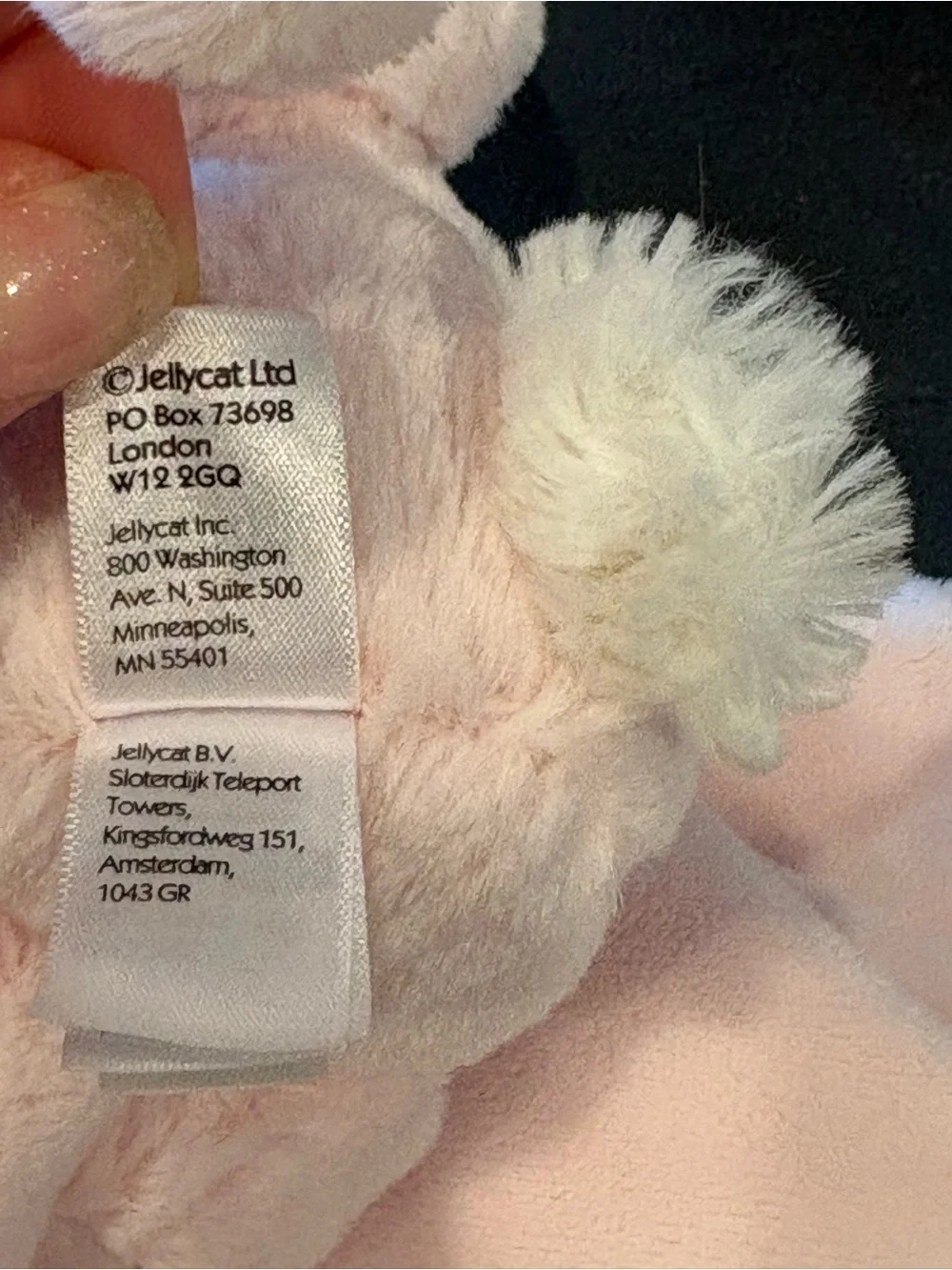 JellyCat Baby Bashful Bunny Lovey Pink Soother Security Blanket Rabbit Plush Toy - Picture 8 of 10